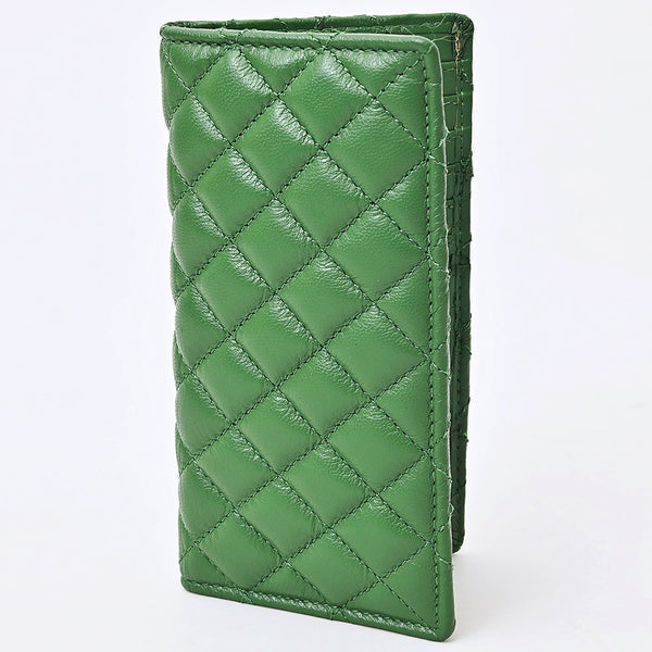 NMBGM221 Never Mind Diamond Quilted Leather Long Bifold Wallet