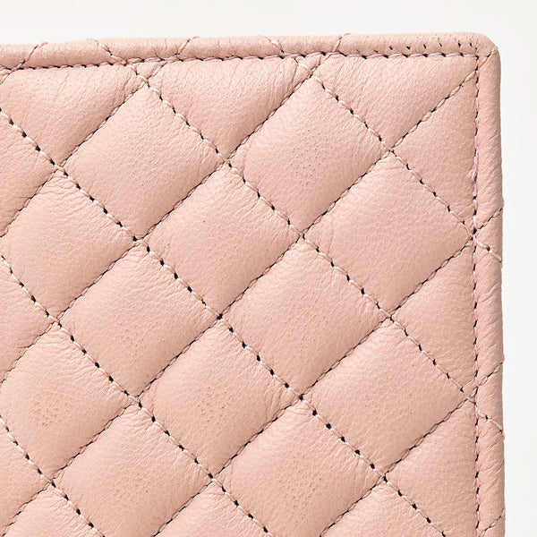 NMBGM221 Never Mind Diamond Quilted Leather Long Bifold Wallet