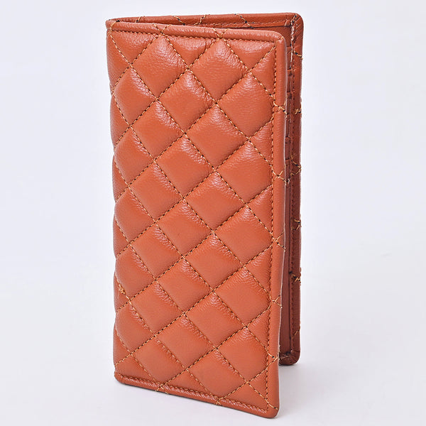 NMBGM221 Never Mind Diamond Quilted Leather Long Bifold Wallet