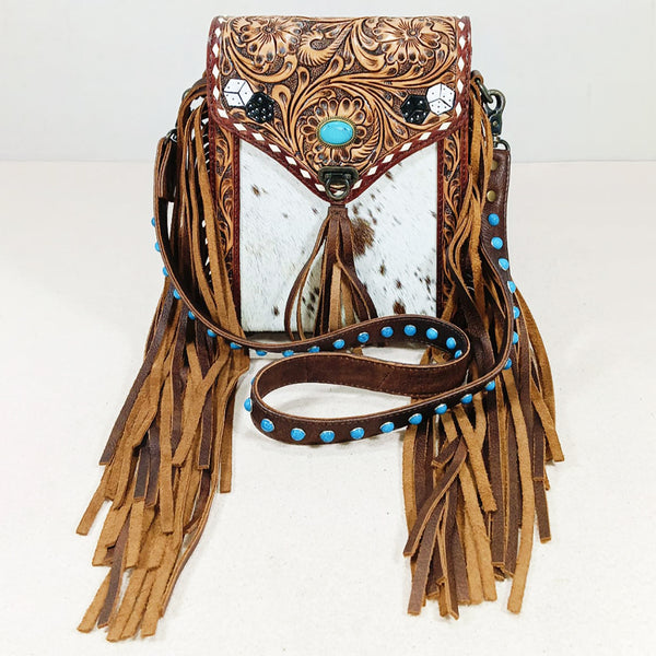 ADBG1910 Crossbody Hand Tooled Hair on Genuine Leather Women Bag