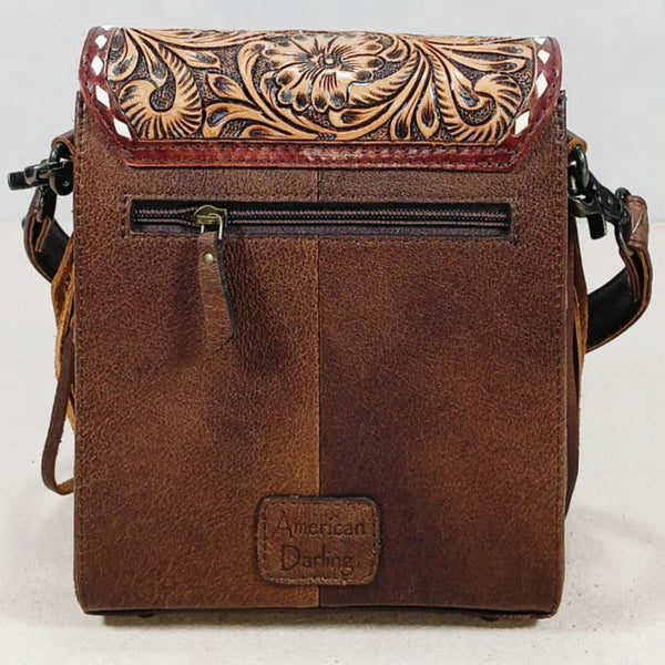 ADBG1910 Crossbody Hand Tooled Hair on Genuine Leather Women Bag