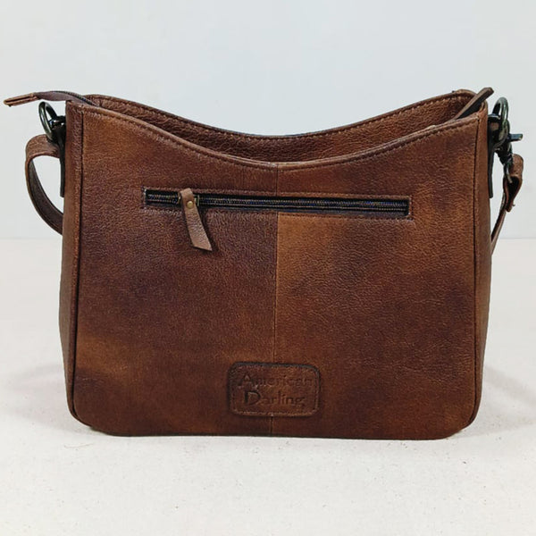 ADBG1913 Crossbody Hand Tooled Hair on Genuine Leather Women Bag