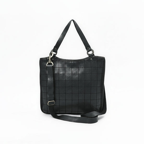 SWC476 Montina - Leather Grid-Stitched Tote