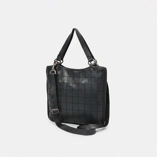 SWC476 Montina - Leather Grid-Stitched Tote