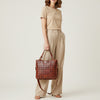 SWC476 Montina - Leather Grid-Stitched Tote