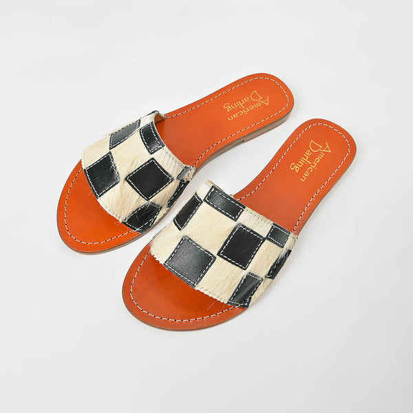 ADFT180 American Darling Genuine Leather & Hair On Slide Sandals Footwear