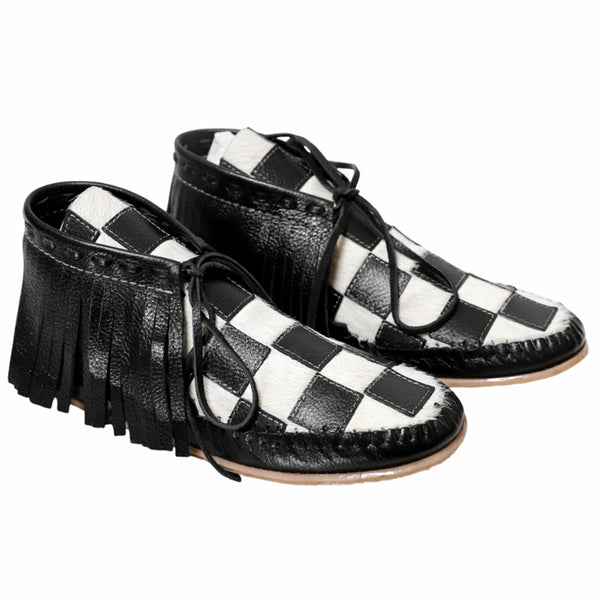ADFT187 American Darling Boho Western Fringe Genuine Leather Ankle Moccasin Shoes