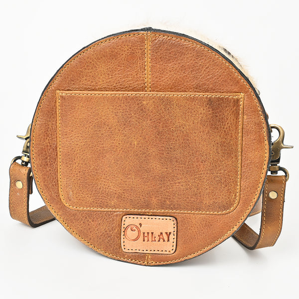 OHA161 Canteen Hair on Genuine Western Leather Women Bag