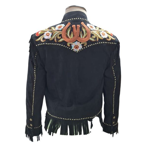 ADJKT111 American Darling Women Leather Fringed Embroidered Western Jacket