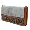 ADBGZ1082 American Darling Hand Tooled Leather Western Floral Zip Around Organiser Bag