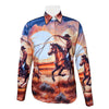 ADSH084 American Darling 100% Satin Cotton Western Rodeo Print Button Down Shirt