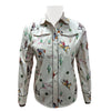 ADSH093 American Darling 100% Satin Cotton Western Rodeo Print Button Down Shirt