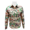 ADSH095 American Darling 100% Satin Cotton Crystal Western Rodeo Print Shirt