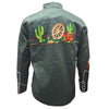 ADSH062 American Darling Olive Green Western Apparel - Embroidered Cotton Twill Rodeo Top