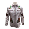 ADSH063 American Darling Light Rosy Pink Western Apparel - Embroidered Cotton Twill Rodeo Top