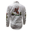 ADSH070 American Darling White Western Apparel - Embroidered 100% Twill Cotton Longhorn Top