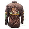 ADSH072 American Darling Brown Western Apparel - Embroidered 100% Twill Cotton Bull Skull Top