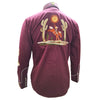 ADSH052 American Darling Maroon Western Apparel - Embroidered Cotton Satin Horse Motif Shirt