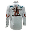 ADSH055 American Darling White Western Apparel - Embroidered Cotton Twill Horseshoe Shirt