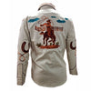 ADSH057 American Darling Off White Western Apparel - Embroidered Cotton Twill Cowboy Shirt