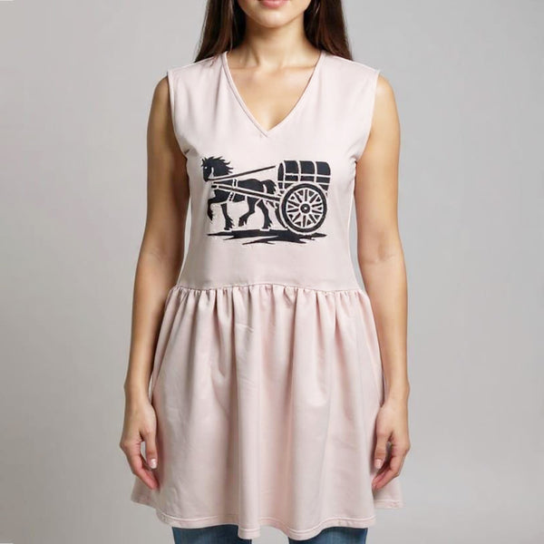ADDR029 American Darling Graphic Horse Print Cotton Fabric Sleeveless Apparel Dress