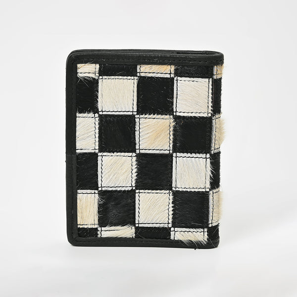 ADBGM1095 American Darling Checkered Hair on Hide & Leather Bifold Wallet