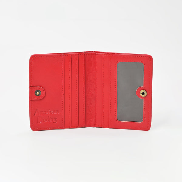 ADBGM1095 American Darling Checkered Hair on Hide & Leather Bifold Wallet