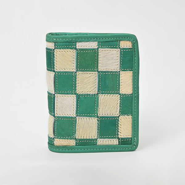 ADBGM1095 American Darling Checkered Hair on Hide & Leather Bifold Wallet