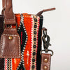 ADBG1003 American Darling Handwoven Saddle Blanket Western Tote Bag Genuine Leather Straps