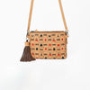 Official PRCA & NFR Licensed Collection® Tooled Leather Side Fringe Tassel & Card Motif Crossbody Handbag