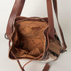 ADBG862 American Darling Hand Tooled Floral & Hand-Woven Saddle Blanket Leather Bucket Bag