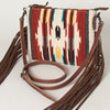 ADBG236 American Darling Saddle Blanket Boho Fringe Crossbody Bag