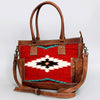 ADBG1017 American Darling Handwoven Saddle Blanket Leather Tote Bag Western Cowgirl Handbag