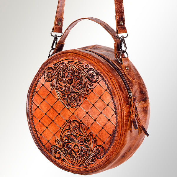 ADBG498 American Darling Hand Tooled Floral Leather Western Canteen Bag