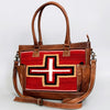 ADBG1017 American Darling Handwoven Saddle Blanket Leather Tote Bag Western Cowgirl Handbag