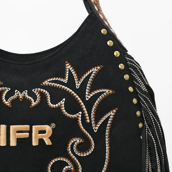 ADBGA1476ANFR American Darling Embroidered Suede Western Hobo Shoulder Bag