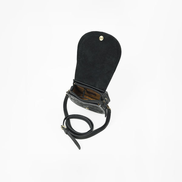 Official PRCA & NFR Licensed Collection® Commemorative Shield Patch Hand-Tooled Leather Accent Crossbody Bag