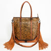 ADBG1030 American Darling Hair-On Cowhide Tote Bag with Fringes Western Leather