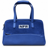Official PRCA & NFR Licensed Collection Blue Suede Leather Satchel Handbag Western Rodeo Tote Bag