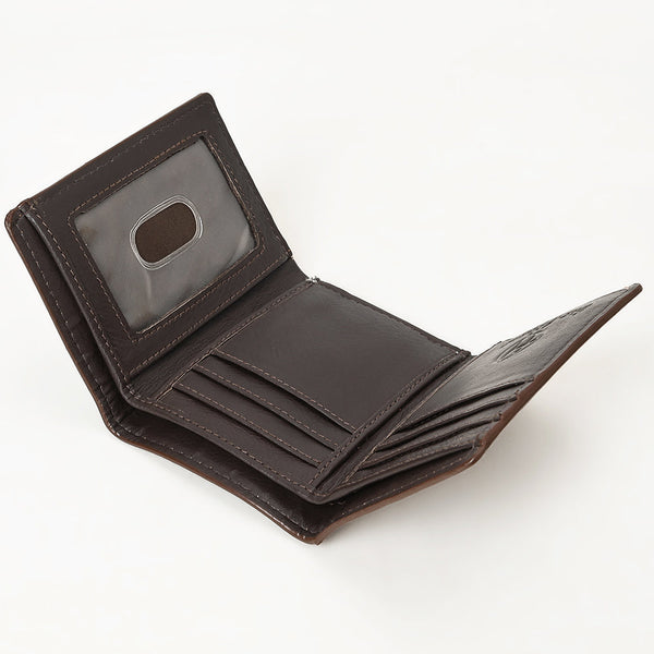 BEBGM167-Western Leather Trifold Wallet