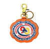 Official PRCA & NFR Licensed Collection® Embroidered Emblem Cognac Leather Keychain Charm