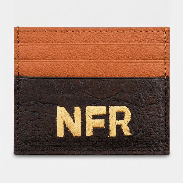 Official PRCA & NFR Licensed Collection®️ Embroidered Genuine Leather Slim Card Holder