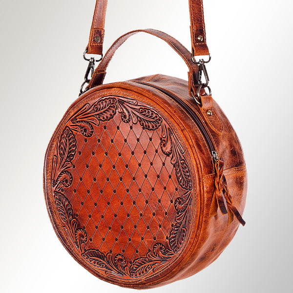 ADBG498 American Darling Hand Tooled Floral Leather Western Canteen Bag