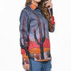 ADSH085 American Darling 100% Satin Cotton Desert Print Western Shirt