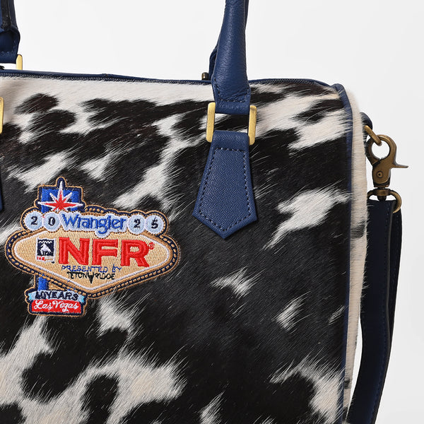 NFR Licensed Wrangler Cowhide Western Speedy Bag Rodeo Leather Handbag