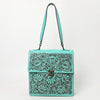 ADBGZ839 Natural Hand-Tooled Leather Briefcase Bag - Western Vintage Organizer