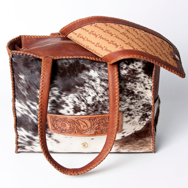 LC-ADBGZ463 Leopard Print & Cowhide Western Tote Bag - American Darling