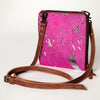 ADBG820 American Darling Handcrafted Pink Leather Cross body Bag with Hair-On Cowhide
