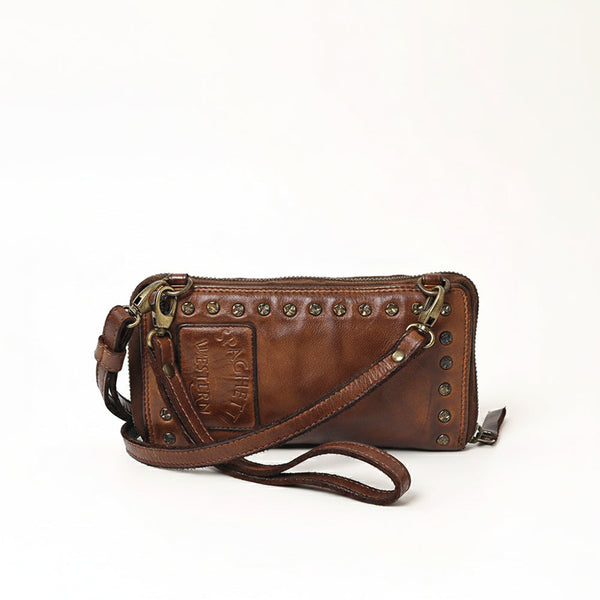 SWC212 Cuorina - Luxury Leather Riveted Wristlet