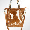 ADBG541 American Darling Hand Tooled Leather & Hair-On Cowhide Western Tote Bag